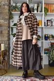 Nora Brushed Cotton Gingham Frock Coat Coffee Bean